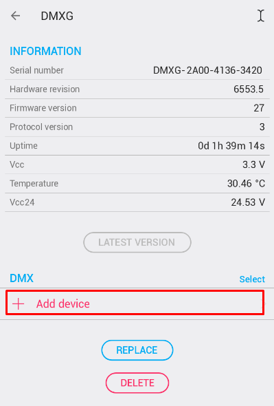 DMX add device