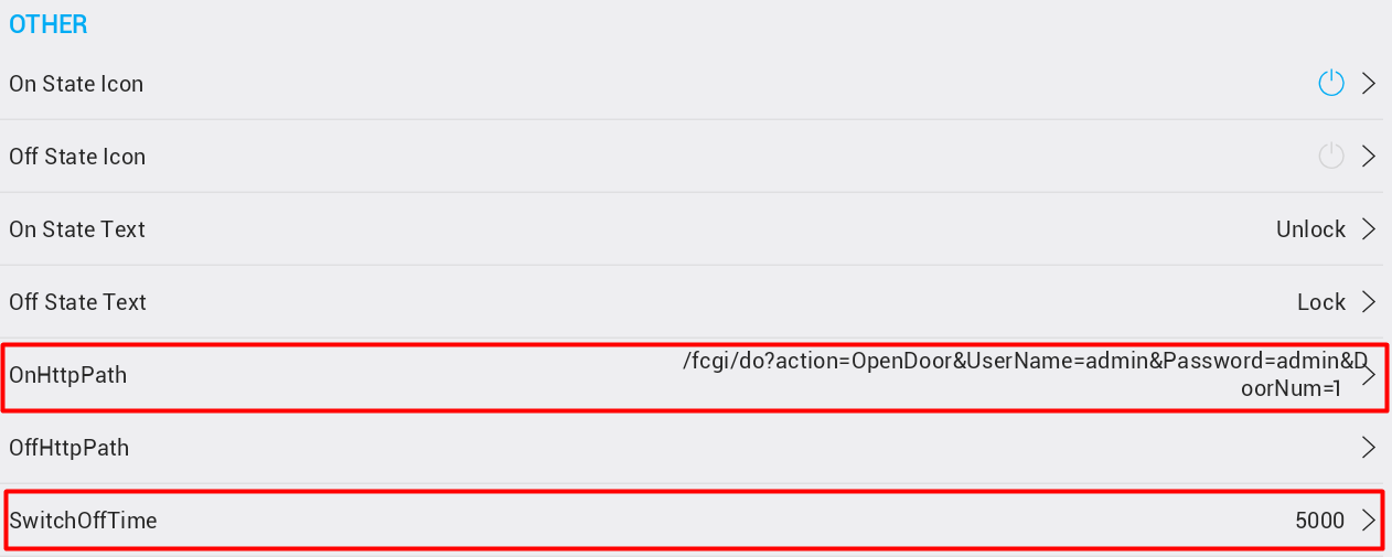 HTTP switch configuration