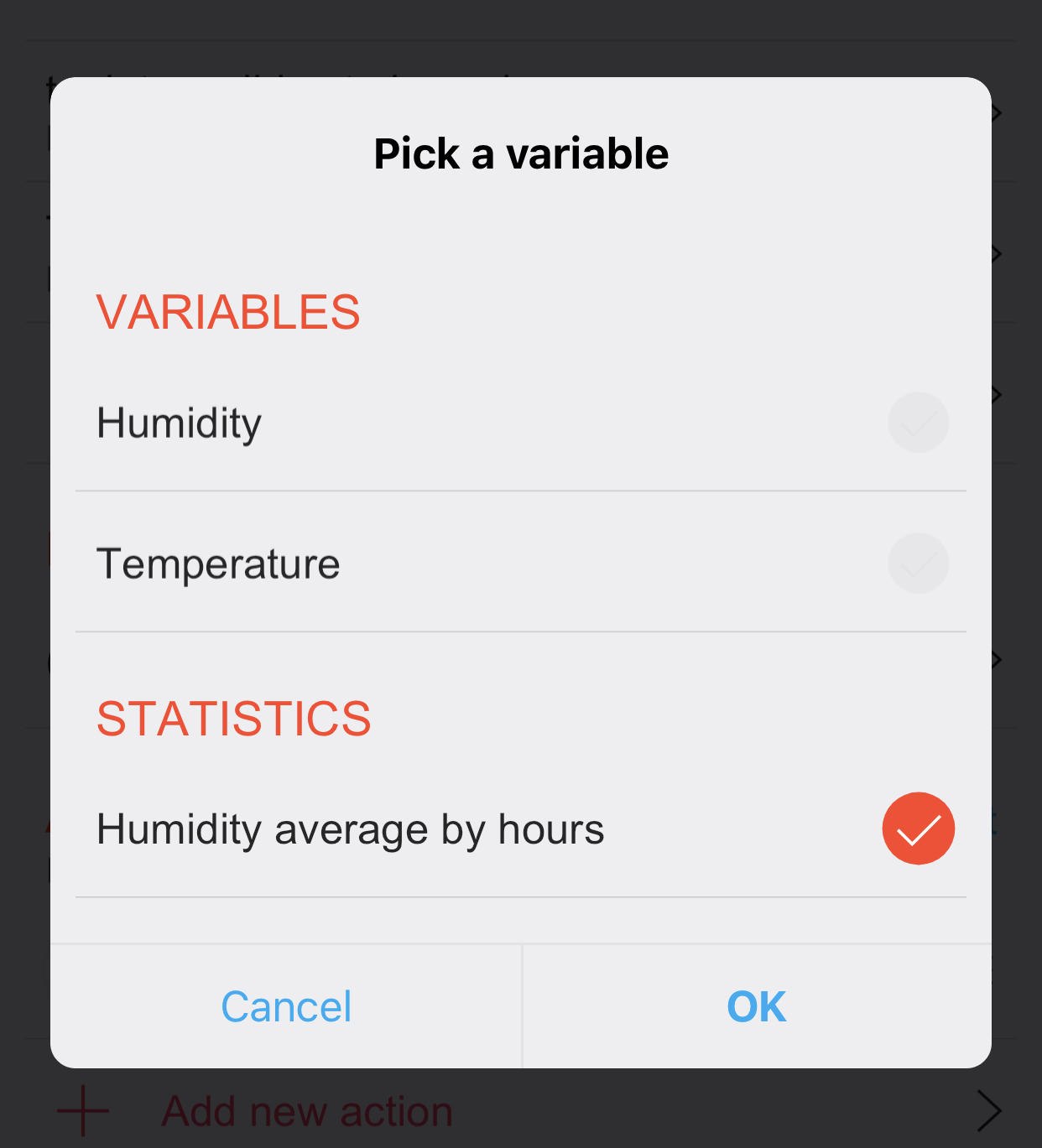 Variables statistics